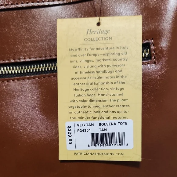 Patricia Nash Brown Leather Tote Bag with Front Pocket - Picture 7 of 10